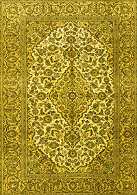 Medallion Yellow Traditional Rug, tr4220yw