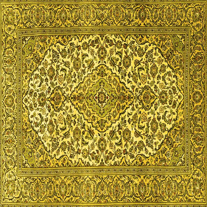 Square Medallion Yellow Traditional Rug, tr4220yw