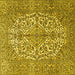 Square Medallion Yellow Traditional Rug, tr4220yw