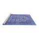 Sideview of Machine Washable Medallion Blue Traditional Rug, wshtr4220blu