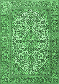 Medallion Emerald Green Traditional Rug, tr4220emgrn