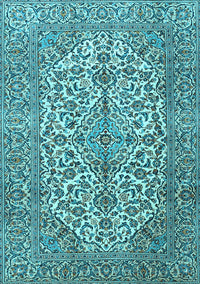 Medallion Light Blue Traditional Rug, tr4220lblu