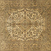 Square Medallion Brown Traditional Rug, tr4220brn