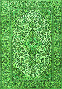 Medallion Green Traditional Rug, tr4220grn