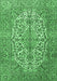 Machine Washable Medallion Emerald Green Traditional Area Rugs, wshtr4220emgrn