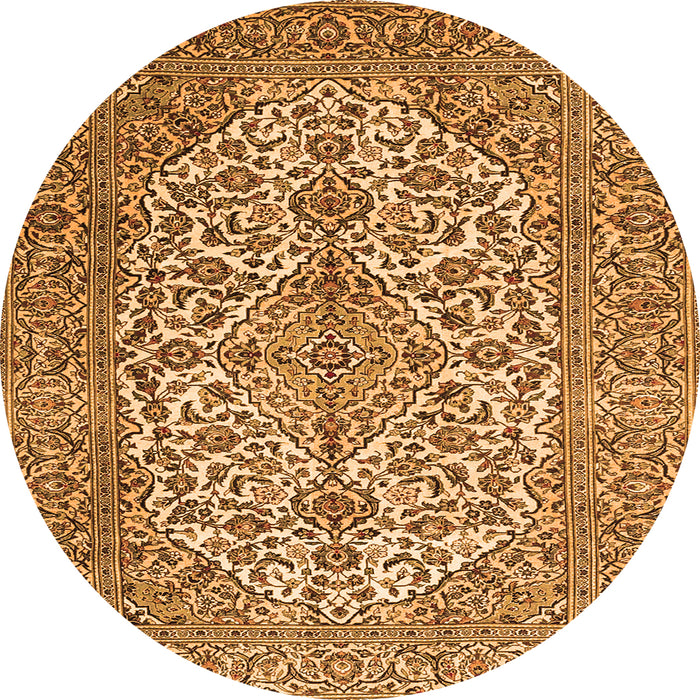 Square Medallion Orange Traditional Rug, tr4220org