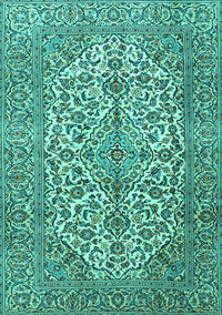 Medallion Turquoise Traditional Rug, tr4220turq