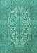 Medallion Turquoise Traditional Rug, tr4220turq