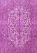 Machine Washable Medallion Pink Traditional Rug, wshtr4220pnk