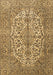 Machine Washable Medallion Brown Traditional Rug, wshtr4220brn