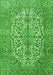 Serging Thickness of Machine Washable Medallion Green Traditional Area Rugs, wshtr4220grn