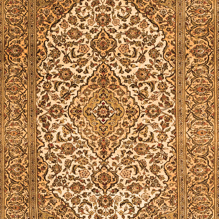 Serging Thickness of Machine Washable Medallion Orange Traditional Area Rugs, wshtr4220org