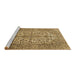 Sideview of Machine Washable Medallion Brown Traditional Rug, wshtr4220brn