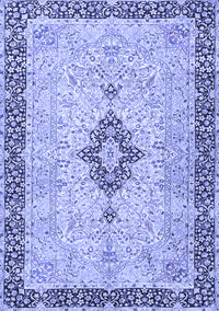 Medallion Blue Traditional Rug, tr4221blu