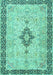 Medallion Turquoise Traditional Rug, tr4221turq