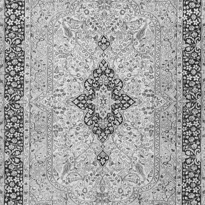 Serging Thickness of Machine Washable Medallion Gray Traditional Rug, wshtr4221gry