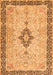 Serging Thickness of Machine Washable Medallion Orange Traditional Area Rugs, wshtr4221org