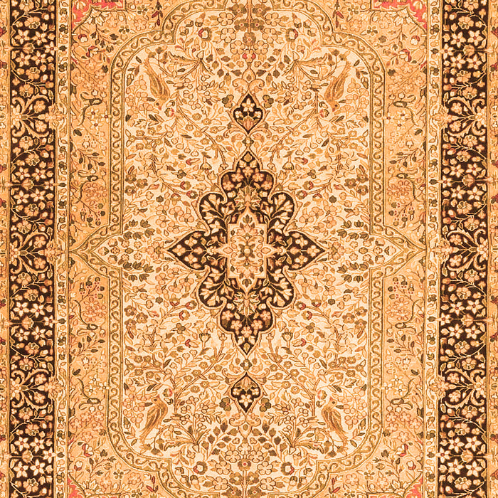 Serging Thickness of Machine Washable Medallion Orange Traditional Area Rugs, wshtr4221org