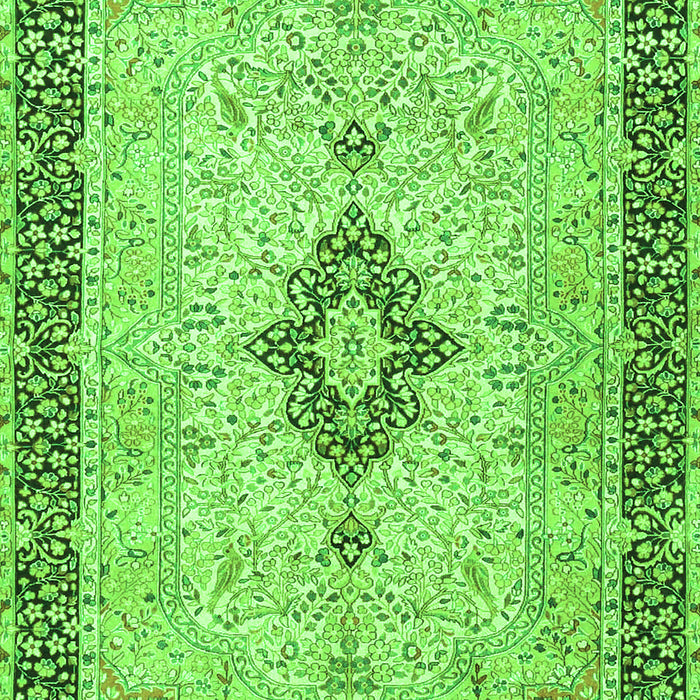 Serging Thickness of Machine Washable Medallion Green Traditional Area Rugs, wshtr4221grn