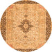 Square Medallion Orange Traditional Rug, tr4221org