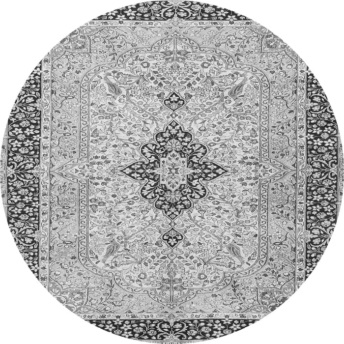 Square Medallion Gray Traditional Rug, tr4221gry