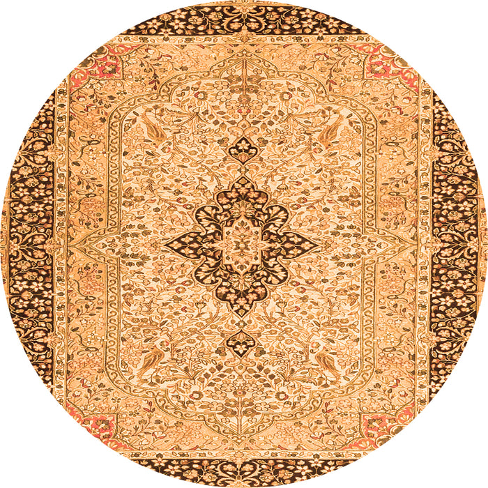 Machine Washable Medallion Orange Traditional Area Rugs, wshtr4221org
