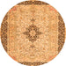 Machine Washable Medallion Orange Traditional Area Rugs, wshtr4221org