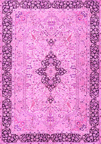 Medallion Pink Traditional Rug, tr4221pnk