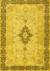 Medallion Yellow Traditional Rug, tr4221yw