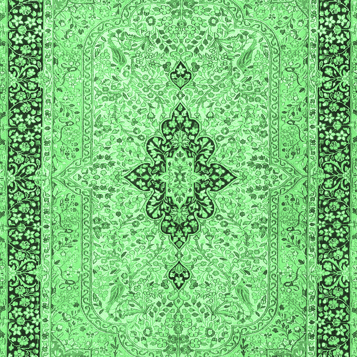 Medallion Emerald Green Traditional Rug, tr4221emgrn
