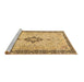 Sideview of Machine Washable Medallion Brown Traditional Rug, wshtr4221brn