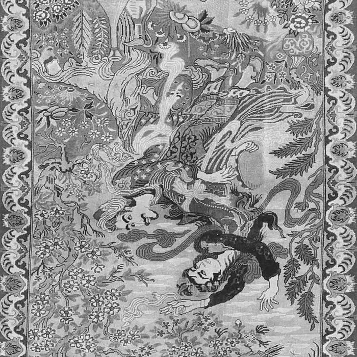 Serging Thickness of Machine Washable Animal Gray Traditional Rug, wshtr4222gry