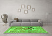 Machine Washable Animal Green Traditional Area Rugs in a Living Room,, wshtr4222grn