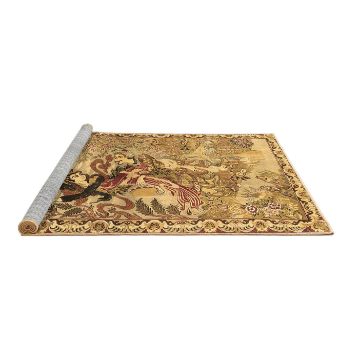 Sideview of Machine Washable Animal Brown Traditional Rug, wshtr4222brn