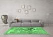 Machine Washable Animal Emerald Green Traditional Area Rugs in a Living Room,, wshtr4222emgrn
