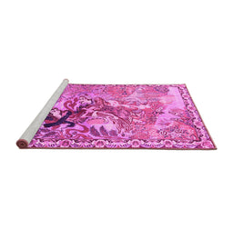 Sideview of Machine Washable Animal Pink Traditional Rug, wshtr4222pnk