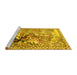 Sideview of Machine Washable Animal Yellow Traditional Rug, wshtr4222yw