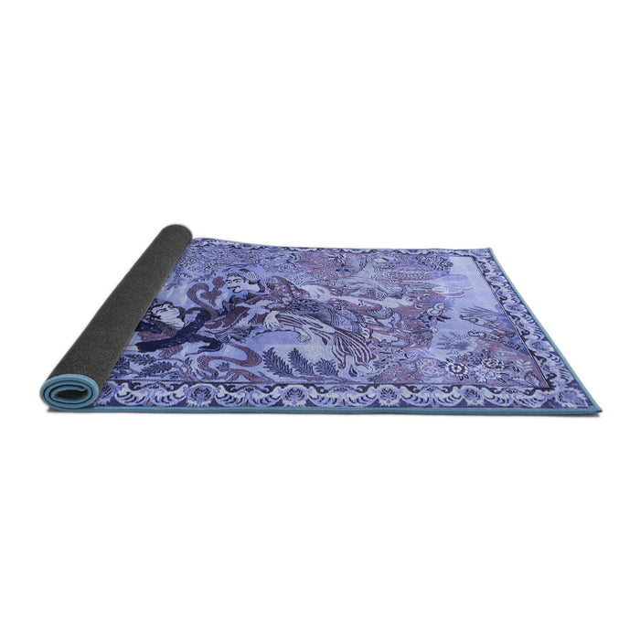 Sideview of Animal Blue Traditional Rug, tr4222blu