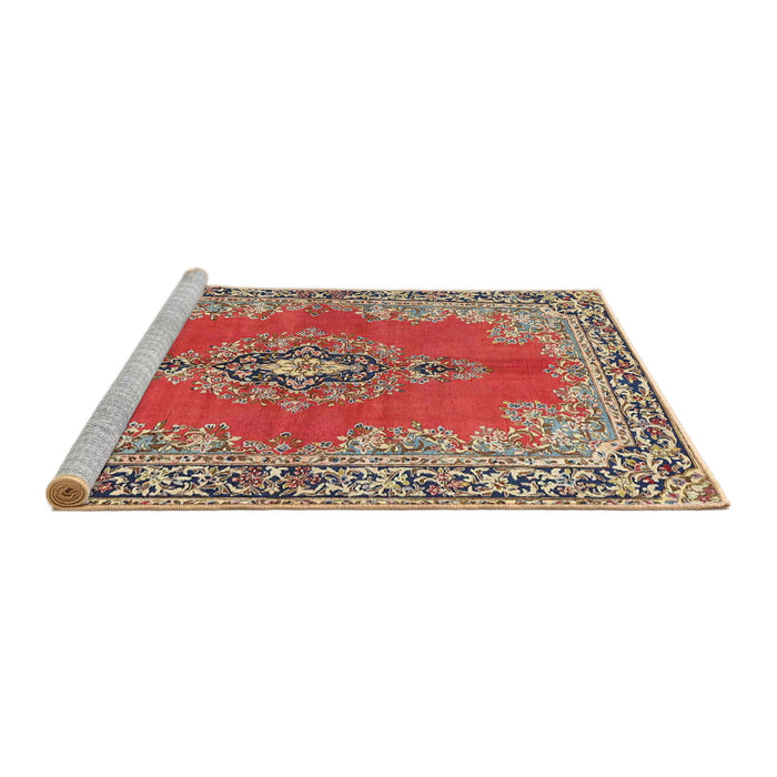 Sideview of Machine Washable Traditional Red Rug, wshtr4223