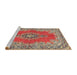 Sideview of Machine Washable Traditional Red Rug, wshtr4223