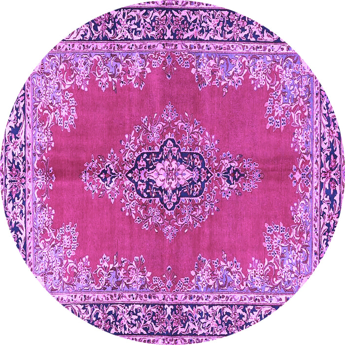 Round Persian Purple Traditional Rug, tr4223pur