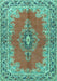 Machine Washable Persian Turquoise Traditional Area Rugs, wshtr4223turq