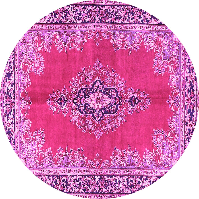 Round Persian Pink Traditional Rug, tr4223pnk