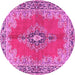 Round Persian Pink Traditional Rug, tr4223pnk