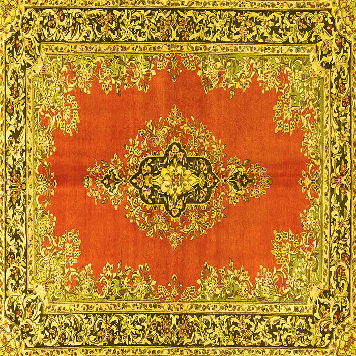 Square Persian Yellow Traditional Rug, tr4223yw