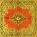 Square Persian Yellow Traditional Rug, tr4223yw