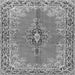 Round Machine Washable Persian Gray Traditional Rug, wshtr4223gry