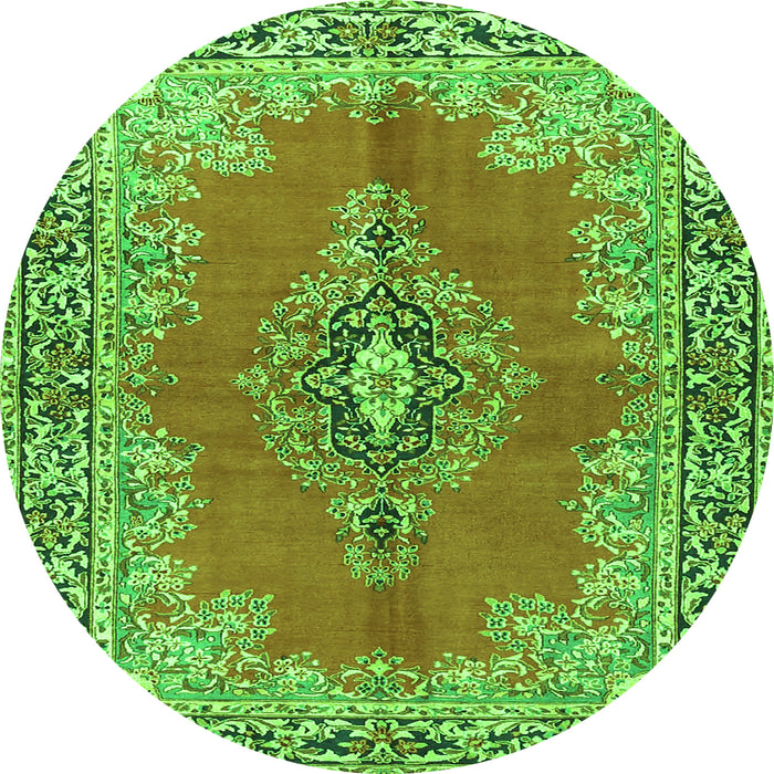 Square Persian Green Traditional Rug, tr4223grn