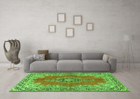 Machine Washable Persian Green Traditional Rug, wshtr4223grn