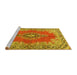 Sideview of Machine Washable Persian Yellow Traditional Rug, wshtr4223yw